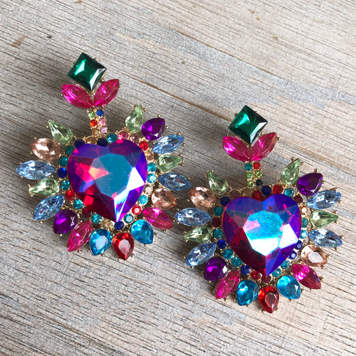 ピアス 緑 ビシュー 薔薇 赤 パール ビシュー ビーズチャーム