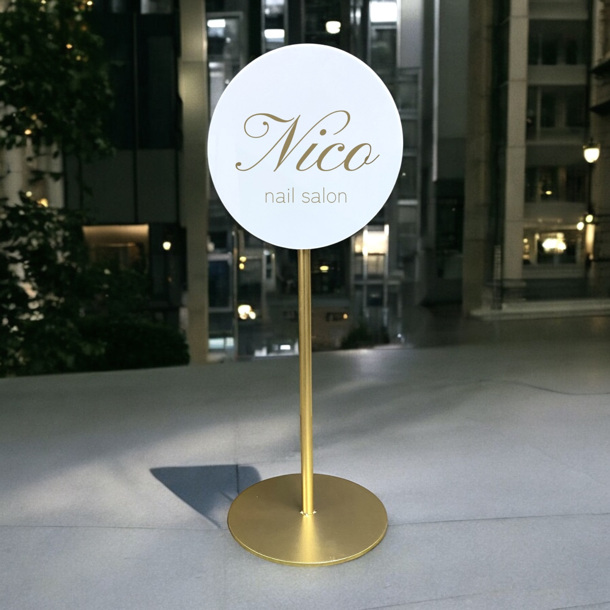 新作☆アイアン看板☆Bosendorfer9s☆ 丸型イーゼル