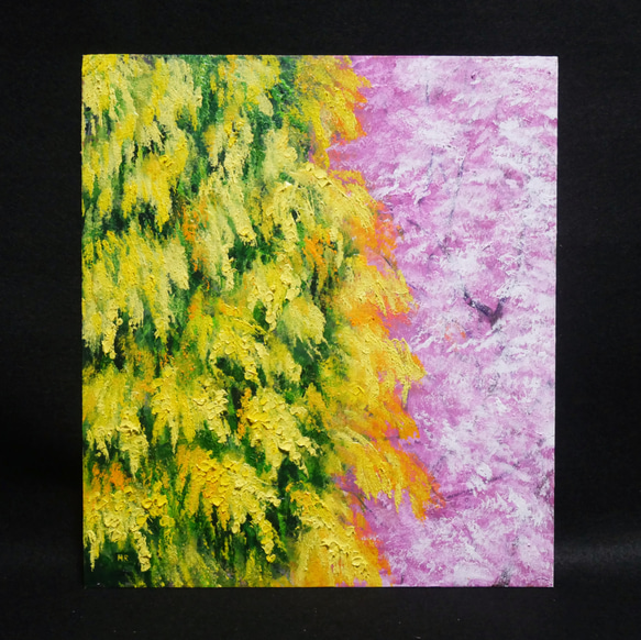 油絵 油彩 油彩画 絵 絵画 【ミモザと桜】 14枚目の画像