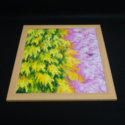 油絵 油彩 油彩画 絵 絵画 【ミモザと桜】 10枚目の画像