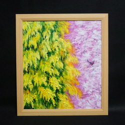 油絵 油彩 油彩画 絵 絵画 【ミモザと桜】 7枚目の画像