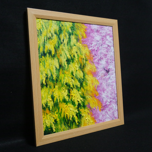 油絵 絵画【ミモザと桜】 絵 油彩画 油彩 油絵 油彩 19066651 通販 HR 絵画 【ミモザと桜】 絵画 絵 油彩画 絵画