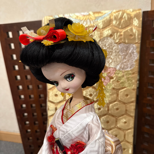 昭和レトロ人形カスタム 白無垢 打ち掛け人形 立体・オブジェ 凛子