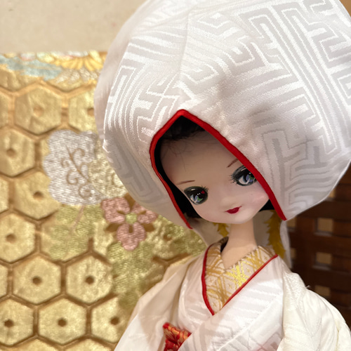 昭和レトロ人形カスタム 白無垢 打ち掛け人形 立体・オブジェ 凛子