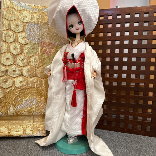 昭和レトロ人形カスタム 白無垢 打ち掛け人形 立体・オブジェ 凛子