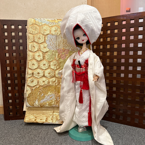 昭和レトロ人形カスタム 白無垢 打ち掛け人形 立体・オブジェ 凛子