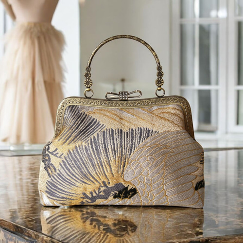 アンティーク婚礼丸帯リメイク礼装バック/和装バッグ/パーティー/着物リメイク アンティーク婚礼丸帯リメイク礼装バック/和装バッグ/パーティー