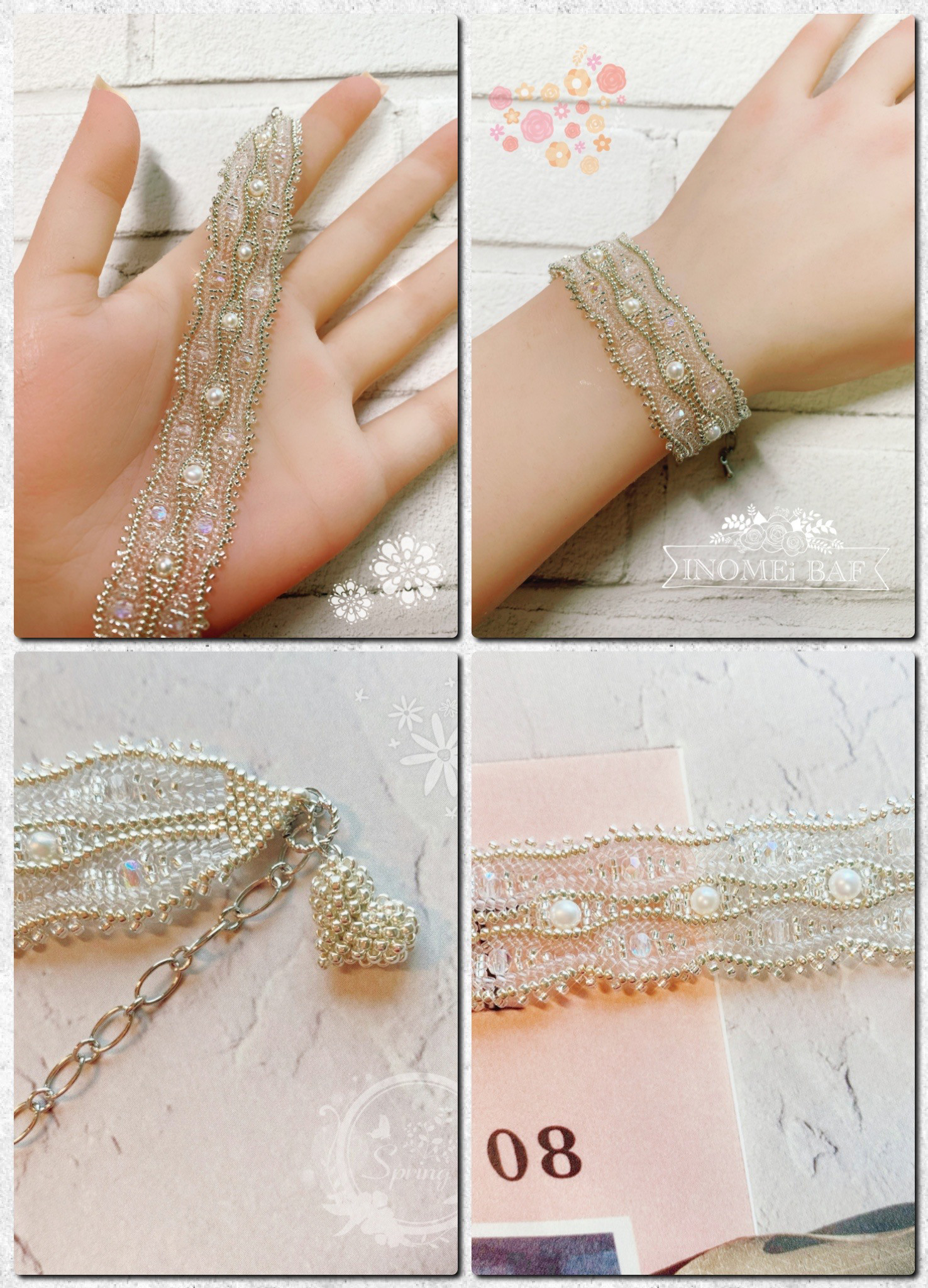 【淡水パール】ヘリンボーンブレスレット♡シルバー