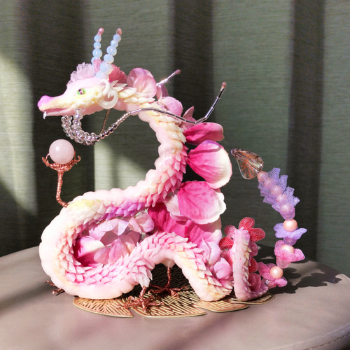 花龍　縁起物オブジェ 　龍の置物 新 デザイン家具・インテリア - 花龍 縁起物 オブジェ 龍の置物