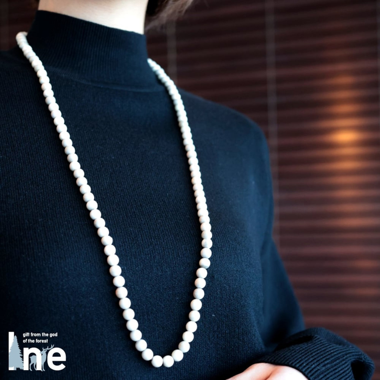 Ine[アイネ] 鹿角パール ネックレス ロング