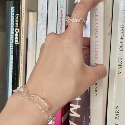 ガラスのチェーンブレスレット 透明 氷 ブレスレット 111glass 通販