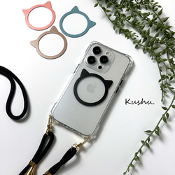 iPhone限定 猫耳Magsafeリング 【 TPUクリアケース 】 マグセーフ