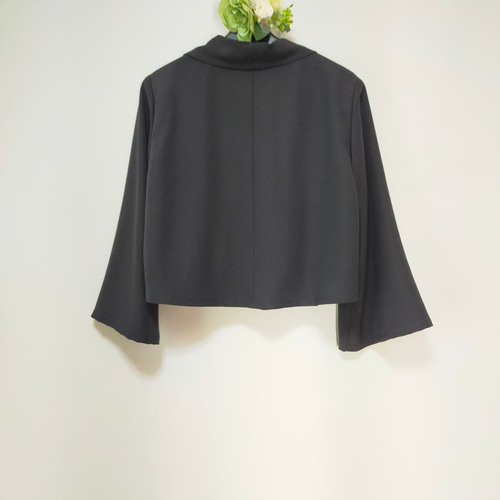 黒留袖アンサンブル*フレンチワンピース+ショールカラーボレロ*リボン