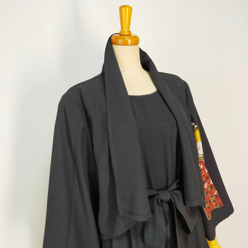 黒留袖アンサンブル*フレンチワンピース+ショールカラーボレロ*リボン