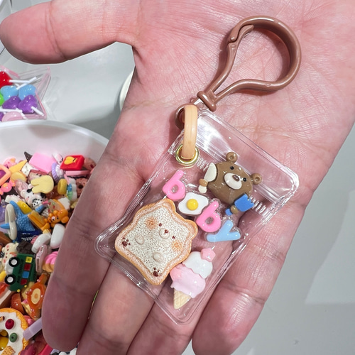 ガチャ詰めポーチ風♡キャンディバックキーホルダーオレンジきらきら ガチャ詰めポーチ風♡キャンディバックキーホルダー ③ ガチャ