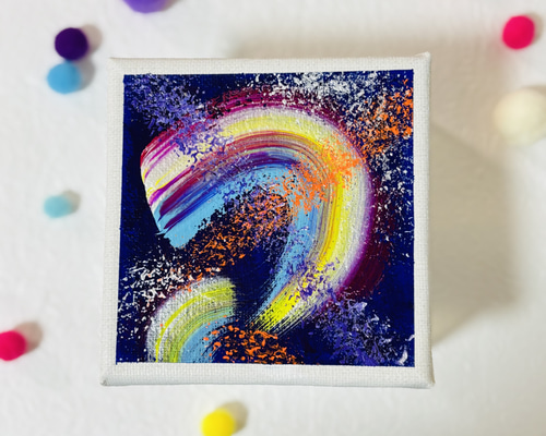 絵手書き絵画(キャンバス&アクリル絵の具) 10cm】和風ニュアンス キャンバスアート カラフル アクリル絵の具