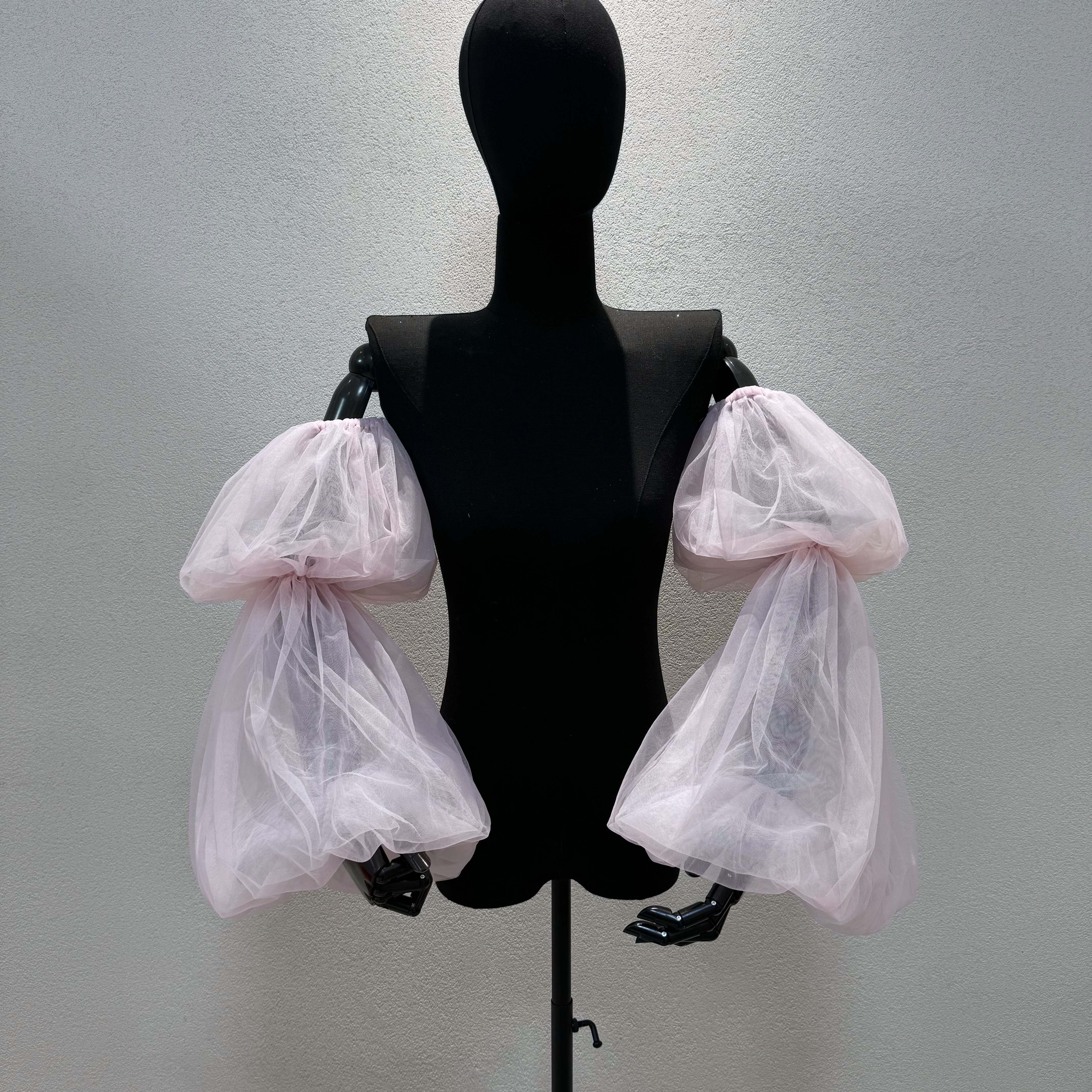 激売れ人気商品！パープル　ふんわりチュール　二の腕カバー　サイズオーダー可能　結婚式　取り外し可能お袖　お色直し前撮り二