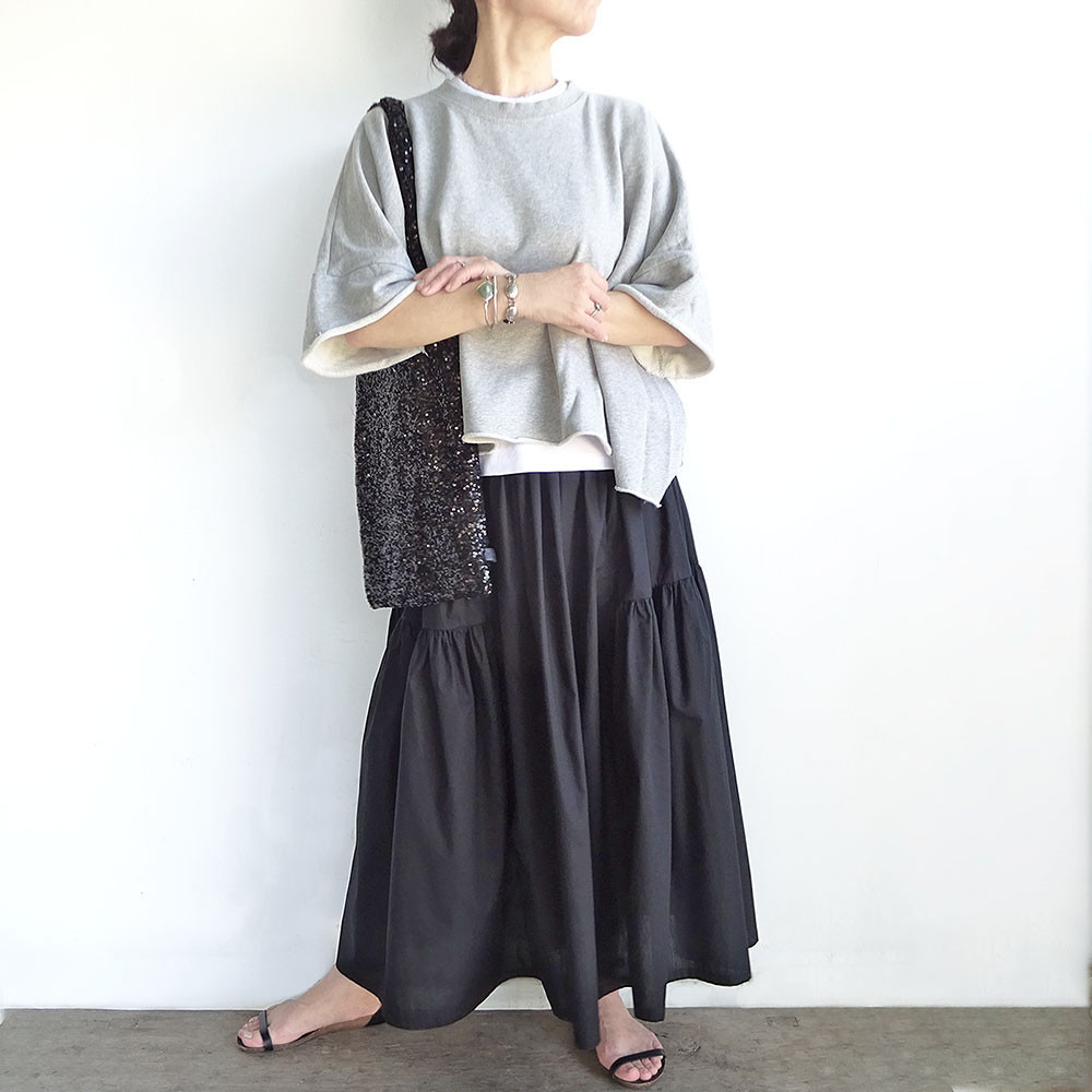 サイドティアードスカート（ブラック）