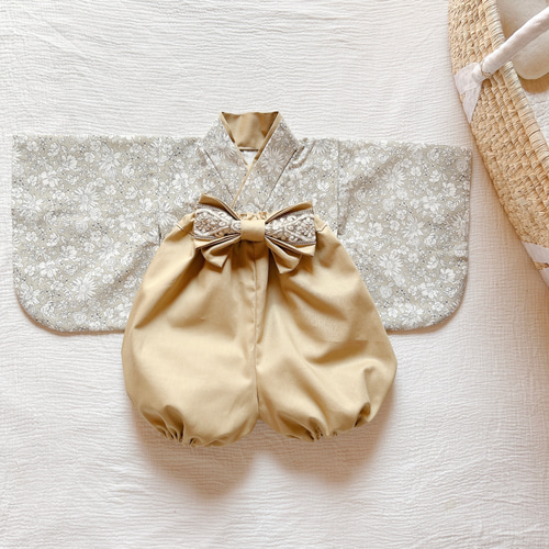 60-100ワンサイズ）こどもの日 ベビー袴 ベビー着物 お食い初め 初節句