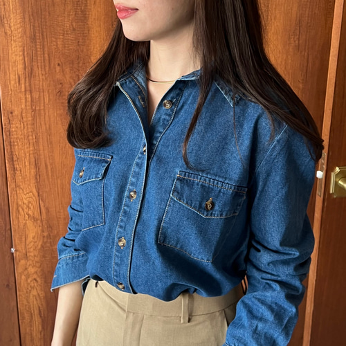 新送0】取り入れやすい薄手デニムシャツダンガリーシャツ【ダンガリー