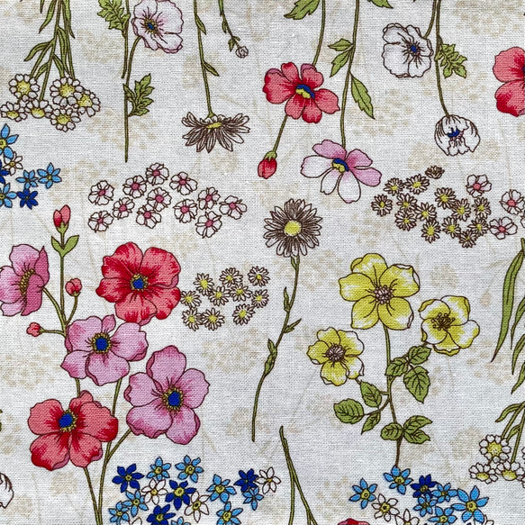 【文庫サイズ】フェミニンな野花柄のブックカバー 5枚目の画像