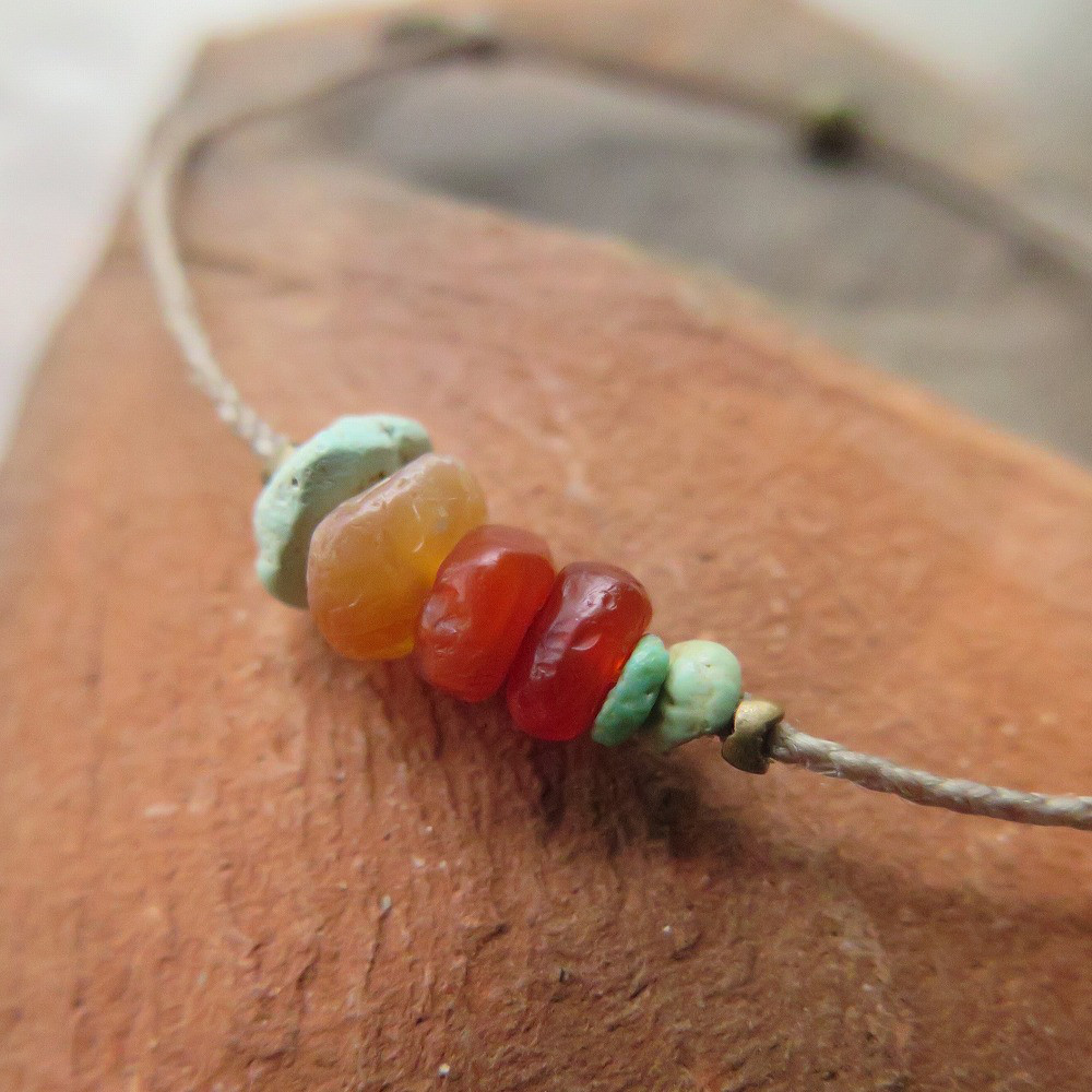 アンティーク　古代カーネリアン　＆　古代ターコイズ　＋　オリッサブラス　千世 chitose