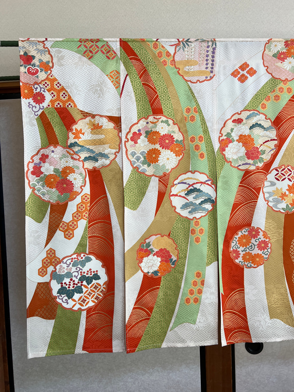 振袖着物リメイク暖簾ーのれん〜横〜114—丈〜93! その他インテリア雑貨