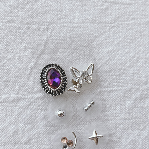 耳つぼジュエリー 10粒 シルバー おしゃれ 耳ツボジュエリー 耳つぼ