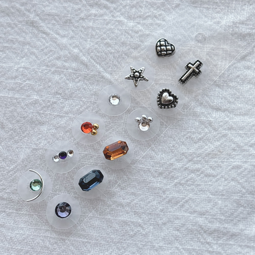 バラ売り特価】耳つぼジュエリー 12粒 シルバー おしゃれ 耳ツボ