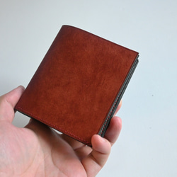 【オーダー品】ギボシでとめる三つ折り財布（グレー×ブラック） ギボシでとめる三つ折り財布【グレー】ミニ財布 イタリアン