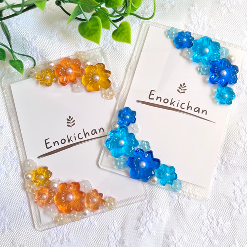 B7】 魅花 硬質デコケース(青) フォトフレーム・写真立て Enokichan