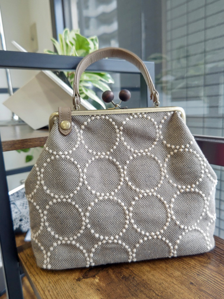 チ*マ様 ②ミナペルホネン/tambourineタンバリンベージュ×GR/がま口 チ*マ様 ②ミナペルホネン/tambourineタンバリンベージュ×GR