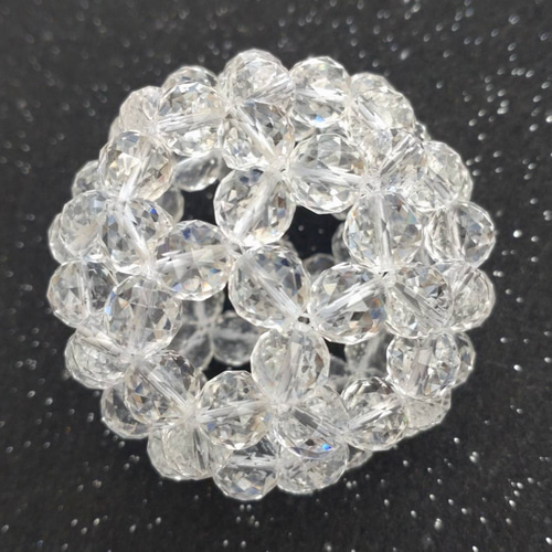 まる　2点　水晶 愛と調和】 フラーレン 水晶96面トライアングルカット 10mm その他