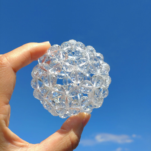 愛と調和】 フラーレン 水晶96面トライアングルカット 10mm その他