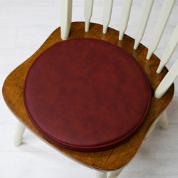 本革の円形座布団クッションC-1（ブラウン）（マチ無しタイプ） ソファ