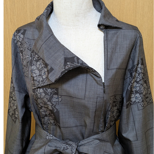 SOLD 着物リメイク ワンピース 大島紬 L〜LL ワンピース さらあお 通販