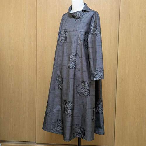 SOLD 着物リメイク ワンピース 大島紬 L〜LL ワンピース さらあお 通販