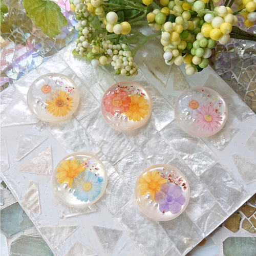 お花のカボション☆5個 x27 花/フラワー/ボタン/カボション ボタン 