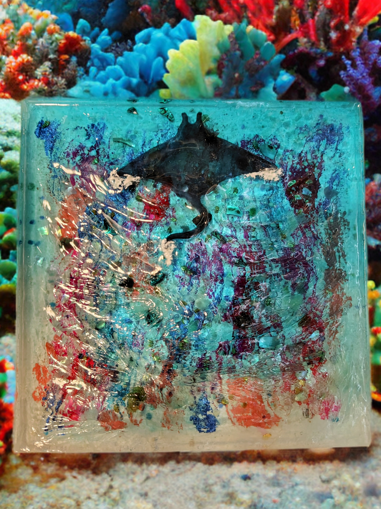 波紋アート　レジン　波　海　アート　マンタ　リバーシブル　さざなみ　珊瑚　サンゴ 12,780円