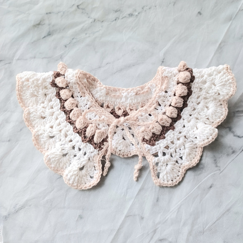 ベビー キッズ かぎ編み つけ襟 スタイ チューリップ スタイ