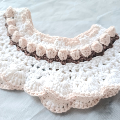 ベビー キッズ かぎ編み つけ襟 スタイ チューリップ スタイ