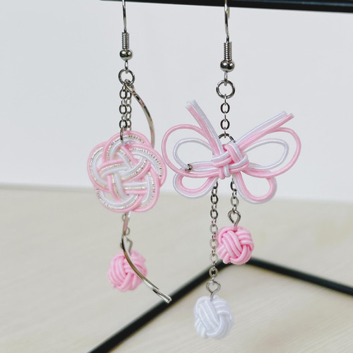 水引ピアス/イヤリング 梅結び 蝶々 玉結び イヤリング