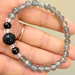 クィーンコンクシェル 猫型 デザインブレスレット 天然石ブレスレット