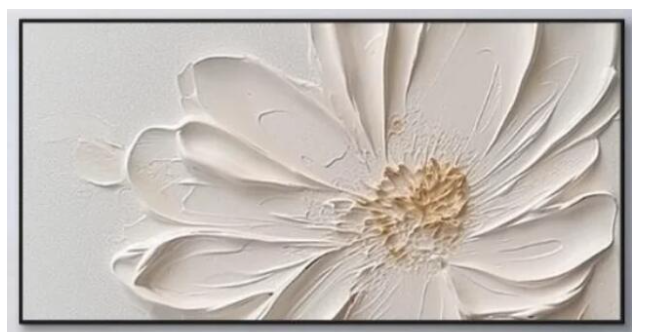 純粋な手描きのヨーロッパの厚い油の質感の抽象的な花