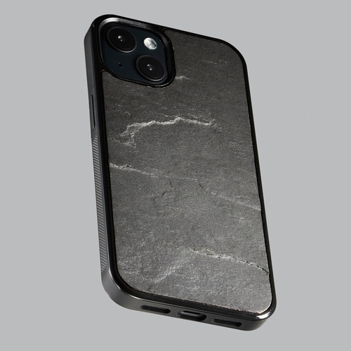 本物の天然石のiPhoneケース ブラックストーン iPhone16 15 14 13 12