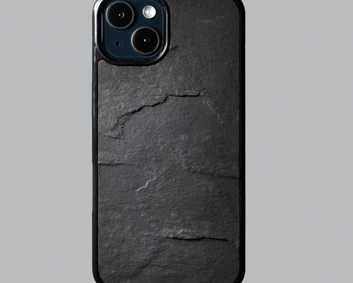 本物の天然石のiPhoneケース ブラックストーン iPhone16 15 14 13 12