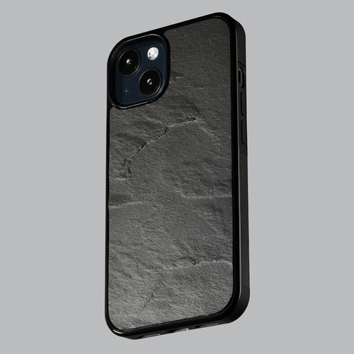 STONE  ブラック iPhone16 ケース 本物の天然石のiPhoneケース ブラックストーン iPhone16 15 14 13 12