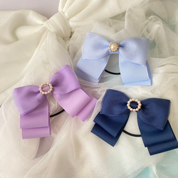 ポニテヘアゴム】キッズ リボン ポニーテール 髪飾り オーガンジー