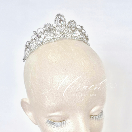 コード&ビーズ連爪クラウン型バレエティアラM size（フロリナ