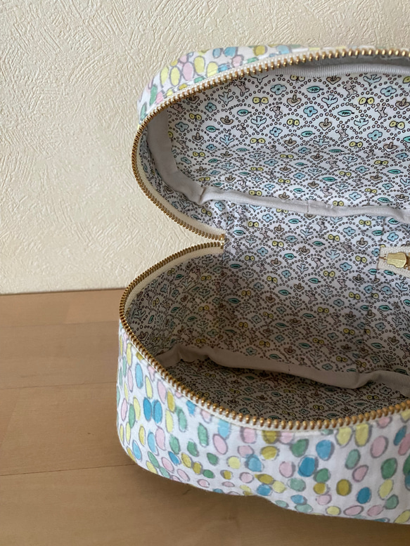 受注制作ミナペルホネン/jellybeans  バニティポーチ 4枚目の画像